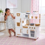Bucatarie Moderna Alba de joaca pentru copii cu Accesorrii Incluse - Bucatarie Modern White and Gold din lemn de la Kidkraft Bucatarie Moderna Alba de joaca pentru copii cu Accesorrii Incluse - Bucatarie Modern White and Gold din lemn de la Kidkraft